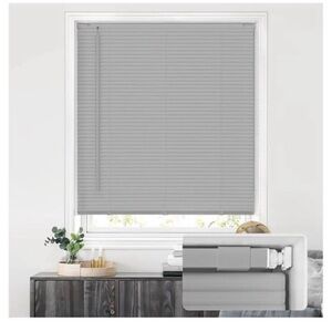 No Tools No Drill Cordless 1in Vinyl Mini Blinds 100% Privacy 33” W x 64” H